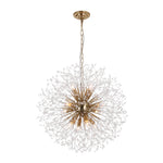 LightfixturesUAE-12-Light Romantic Luxury Dandelion-Shaped Chandelier with Sparkling Crystals-Chandeliers-Brass-