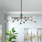 LightfixturesUAE-12/15/18-Light Modern Glass Globe Bubble Sputnik Chandelier-Chandeliers-Black-15-Light