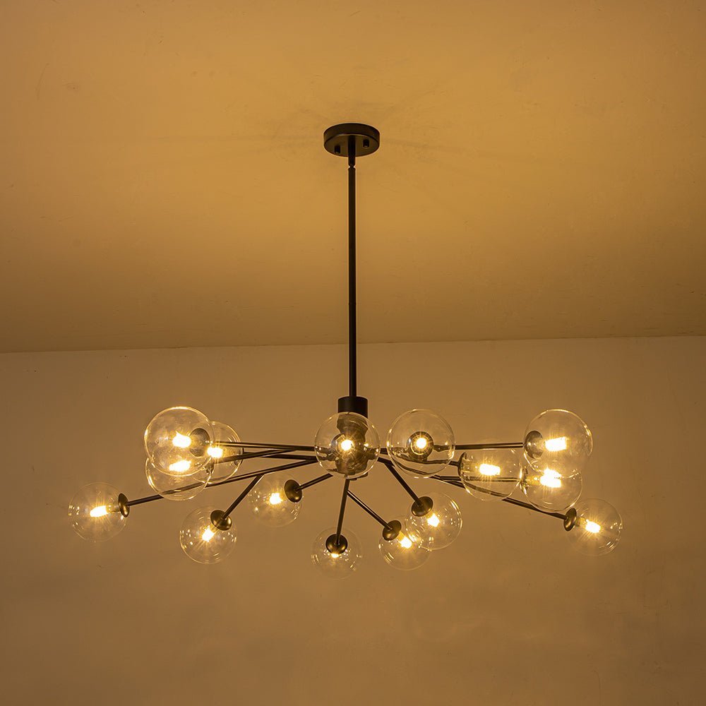 LightfixturesUAE-12/15/18-Light Modern Glass Globe Bubble Sputnik Chandelier-Chandeliers-Gold-15-Light