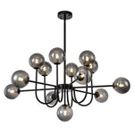 LightfixturesUAE-13-Light Modern Cluster Glass Globe Bubble Tiered Sputnik Chandelier-Chandeliers-Black-