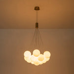 LightfixturesUAE-13-Light Modern Cluster Opal Glass Bubble Chandelier-Chandeliers-13-Light-