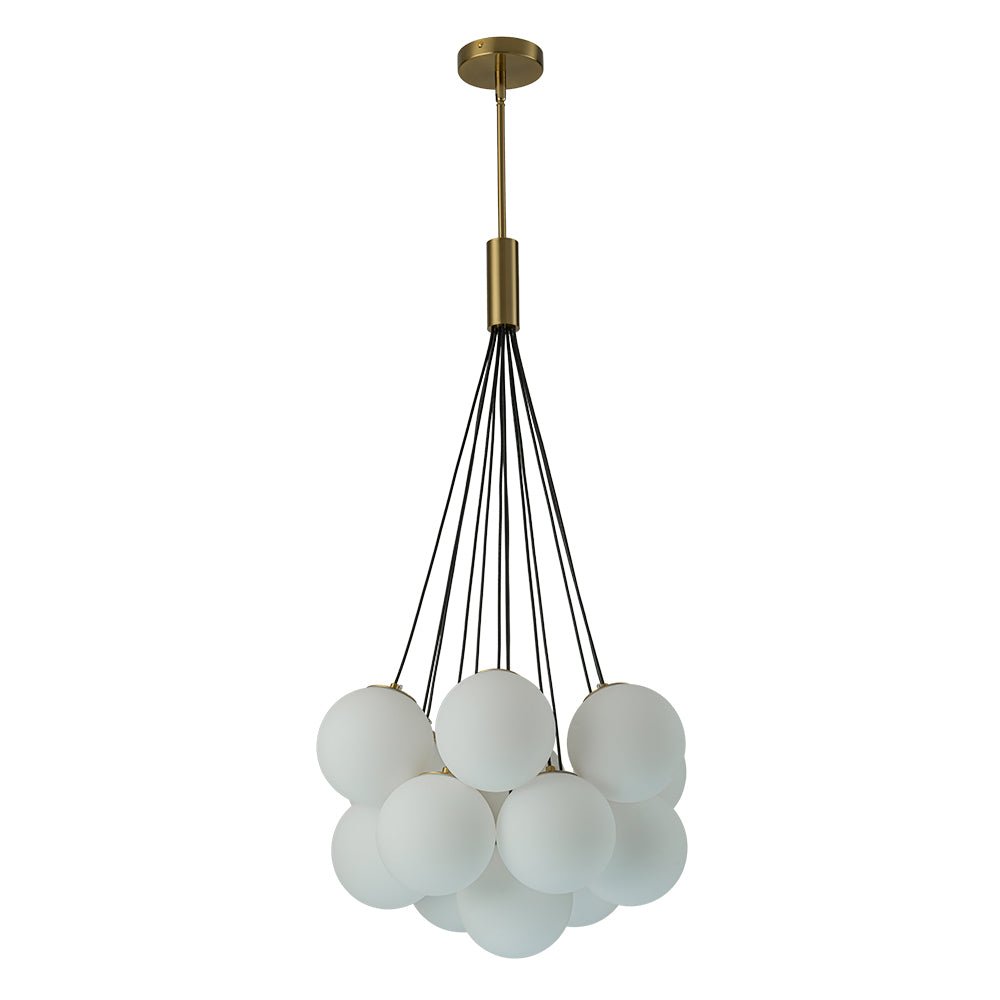 LightfixturesUAE-13-Light Modern Opal Glass Cloud Bubble Cluster Chandelier-Chandeliers-Brass-