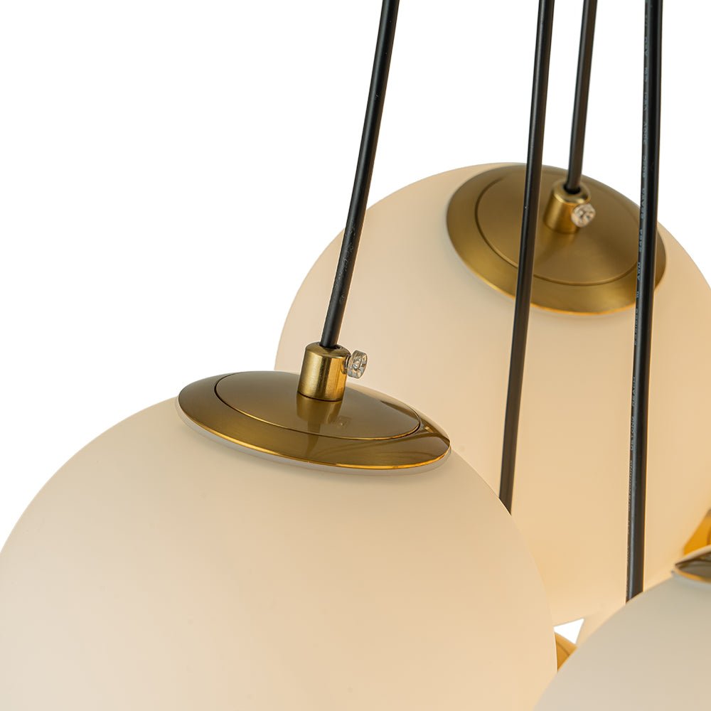 LightfixturesUAE-13-Light Modern Opal Glass Cloud Bubble Cluster Chandelier-Chandeliers-Brass-