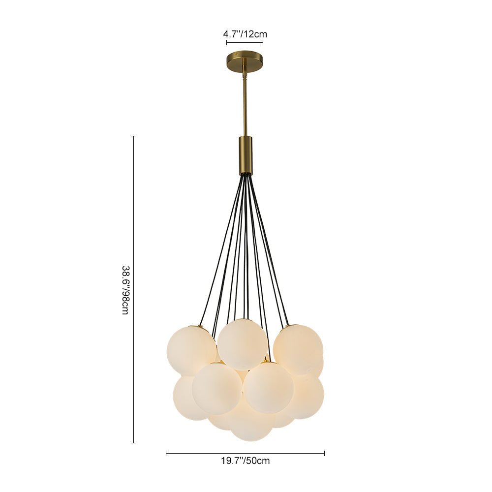 LightfixturesUAE-13-Light Modern Opal Glass Cloud Bubble Cluster Chandelier-Chandeliers-Brass-