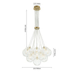 LightfixturesUAE-13/19-Light Modern Mid-Century Cluster Ribbed Glass Bubble Globe Chandelier-Chandeliers-19-Light-