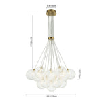 LightfixturesUAE-13/19-Light Modern Mid-Century Cluster Ribbed Glass Bubble Globe Chandelier-Chandeliers-19-Light-