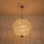 LightfixturesUAE-1/3/5/8-Light French Antique Brass Crystal Glass Orb Chandelier-Chandeliers-1-Light-