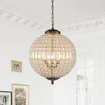 LightfixturesUAE-1/3/5/8-Light French Antique Brass Crystal Glass Orb Chandelier-Chandeliers-5-Light-