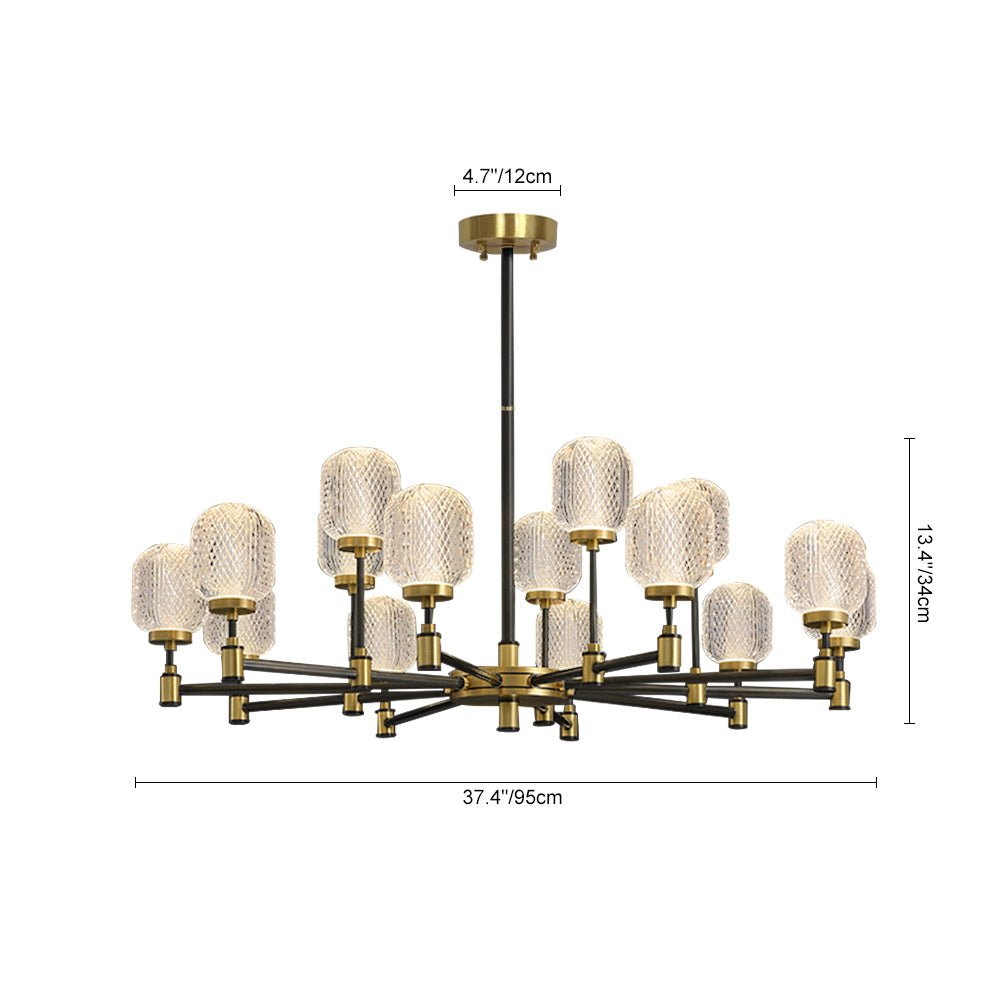LightfixturesUAE-15-Light Mid Century Modern Crystal Glass Sputnik Chandelier-Chandeliers-15-Light-
