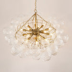 LightfixturesUAE-15-Light Modern Cluster Water Ripple Glass Bubble Chandelier-Chandeliers-Brushed Brass-