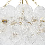 LightfixturesUAE-15-Light Modern Cluster Water Ripple Glass Bubble Chandelier-Chandeliers-Brushed Brass-