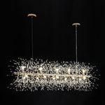 LightfixturesUAE-15-Light Modern Glam Starburst Dandelion Crystal Glass Linear Chandelier-Chandeliers-Chrome-