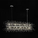 LightfixturesUAE-15-Light Modern Glam Starburst Dandelion Crystal Glass Linear Chandelier-Chandeliers-Chrome-