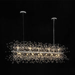 LightfixturesUAE-15-Light Modern Glam Starburst Dandelion Crystal Glass Linear Chandelier-Chandeliers-Chrome-