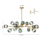 LightfixturesUAE-15-Light Modern Gradient Blue Glass Globe Sputnik Branching Chandelier-Chandeliers-Gold-