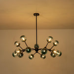 LightfixturesUAE-15-Light Modern Gradient Glass Globe Branch Sputnik Chandelier-Chandeliers-Black-