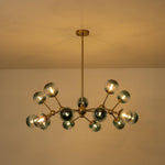 LightfixturesUAE-15-Light Modern Gradient Glass Globe Branch Sputnik Chandelier-Chandeliers-Black-