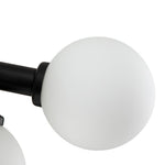 LightfixturesUAE-16-Light Modern Milky Frosted Glass Globe Linear Chandelier-Chandeliers-Black-
