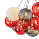 LightfixturesUAE-16/19-Light Multi-Color Ribbed Glass Bubble Cluster Chandelier-Chandeliers-19-Light-