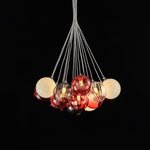 LightfixturesUAE-16/19-Light Multi-Color Ribbed Glass Bubble Cluster Chandelier-Chandeliers-19-Light-