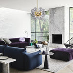 LightfixturesUAE-18-Light Modern Glass Bubble Cluster Chandelier-Chandeliers-Blue Bubbles-