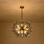 LightfixturesUAE-18-Light Modern Glass Bubble Cluster Chandelier-Chandeliers-Purplish Brown Bubbled-
