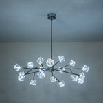 LightfixturesUAE-18-Light Modern Linear Crystal Cube Cluster Sputnik Chandelier-Chandeliers-Chrome-