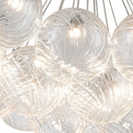 LightfixturesUAE-19-Light Modern Dimmable LED Ribbed Glass Bubble Cluster Chandelier-Chandeliers-Chrome-