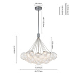 LightfixturesUAE-19-Light Modern Dimmable LED Ribbed Glass Bubble Cluster Chandelier-Chandeliers-Chrome-