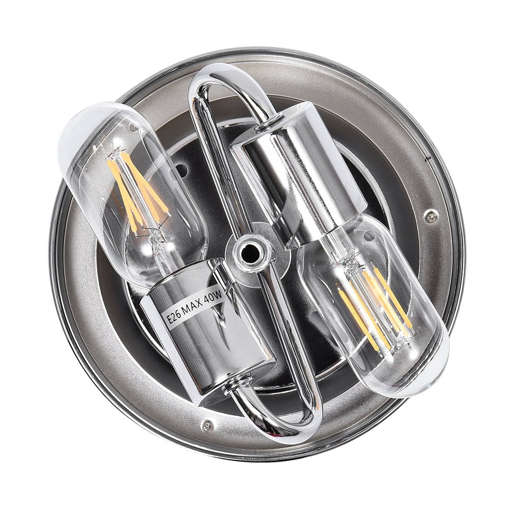 LightfixturesUAE-2-Light Farmhouse Hammer Glass Flush Mount Ceiling Light-Ceiling Lights - 