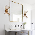 LightfixturesUAE-2-Light Mid Century Modern Sunburst Wall Sconce-Wall Lights-Nickel-