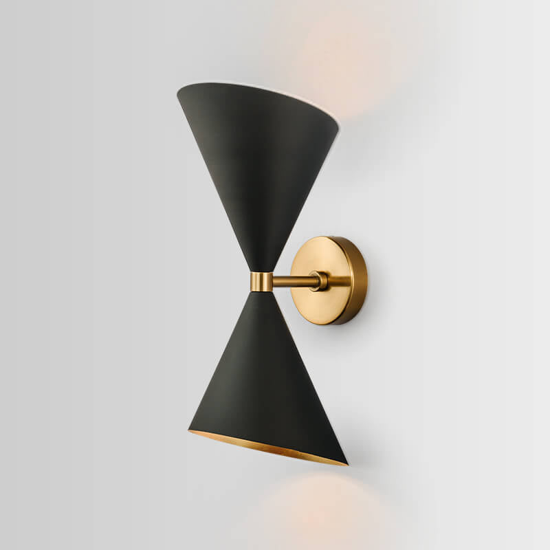 LightfixturesUAE-2-Light Mid-Century Modern Up and Down Conical Wall Sconce-Wall Lights - 