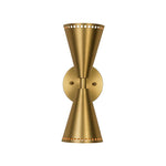 LightfixturesUAE-2-Light Modern Brushed Brass Double-Conical Wall Sconce-Wall Lights-Brass-