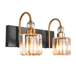 LightfixturesUAE-2-Light Modern Crystal Bathroom Vanity Light-Wall Lights-Chrome-2-Light
