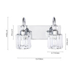 LightfixturesUAE-2-Light Modern Crystal Bathroom Vanity Light-Wall Lights-Chrome-2-Light