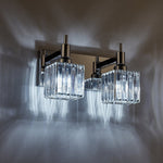 LightfixturesUAE-2-Light Modern Crystal Square Wall Sconce-Wall Lights-Black+Brass-