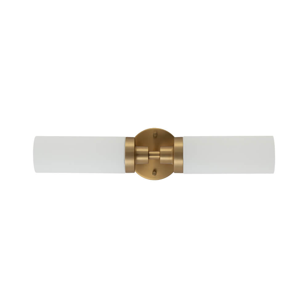 LightfixturesUAE-2-Light Modern Cylindrical Opal Glass Linear Bathroom Sconces-Wall Lights-Black-