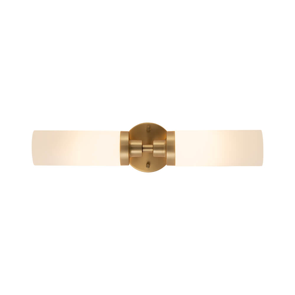 LightfixturesUAE-2-Light Modern Cylindrical Opal Glass Linear Bathroom Sconces-Wall Lights-Black-