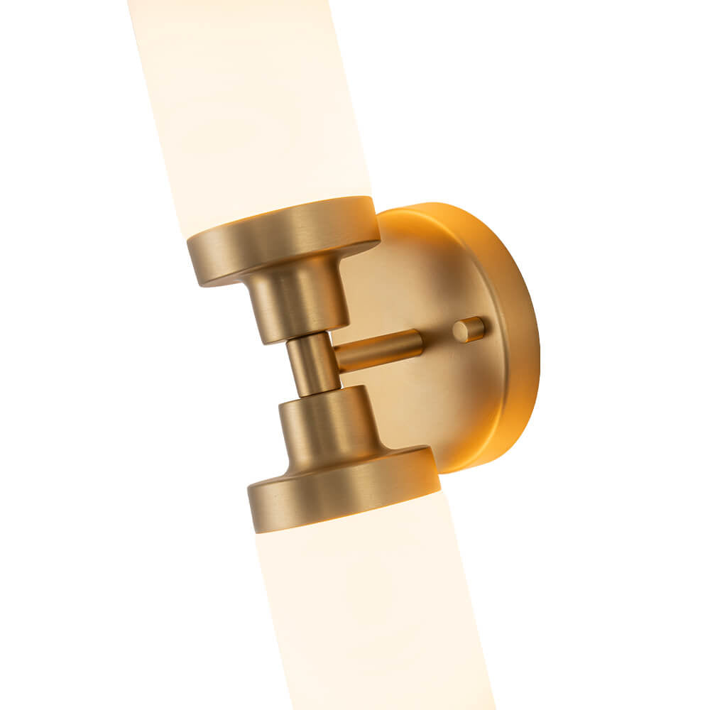 LightfixturesUAE-2-Light Modern Cylindrical Opal Glass Linear Bathroom Sconces-Wall Lights-Black-