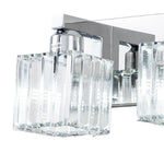 LightfixturesUAE-2-Light Modern Dimmable Crystal Square Wall Sconce-Wall Lights-Chrome-