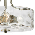 LightfixturesUAE-2-Light Modern Glass Hammer Glass Drum Semi Flush Mount-Ceiling Lights - 