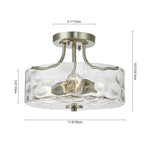 LightfixturesUAE-2-Light Modern Glass Hammer Glass Drum Semi Flush Mount-Ceiling Lights - 