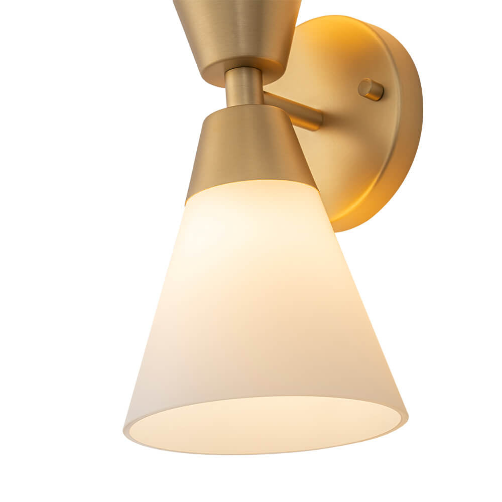 LightfixturesUAE-2-Light Modern Hourglass Shaped Opal Glass Wall Sconce-Wall Lights-Black-