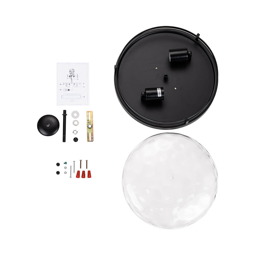 LightfixturesUAE-2-Light Modern Water Ripple Glass Flush Mount Ceiling Light-Ceiling Lights-Black-