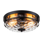 LightfixturesUAE-2-Light Modern Water Ripple Glass Flush Mount Ceiling Light-Ceiling Lights-Brass-