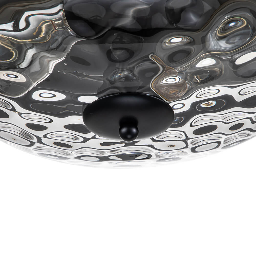 LightfixturesUAE-2-Light Modern Water Ripple Glass Flush Mount Ceiling Light-Ceiling Lights-Brass-