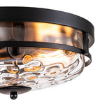 LightfixturesUAE-2-Light Modern Water Ripple Glass Flush Mount Ceiling Light-Ceiling Lights-Brass-