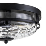 LightfixturesUAE-2-Light Modern Water Ripple Glass Flush Mount Ceiling Light-Ceiling Lights-Brass-