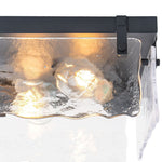 LightfixturesUAE-2-Light Modern Wave Water Ripple Glass Square Flush Mount-Ceiling Lights-Matte Black-