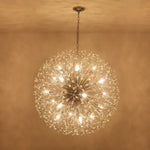 LightfixturesUAE-20-Light Oversized Blossom Firework Crystal Globe Dandelion Chandelier-Chandeliers-Chrome-